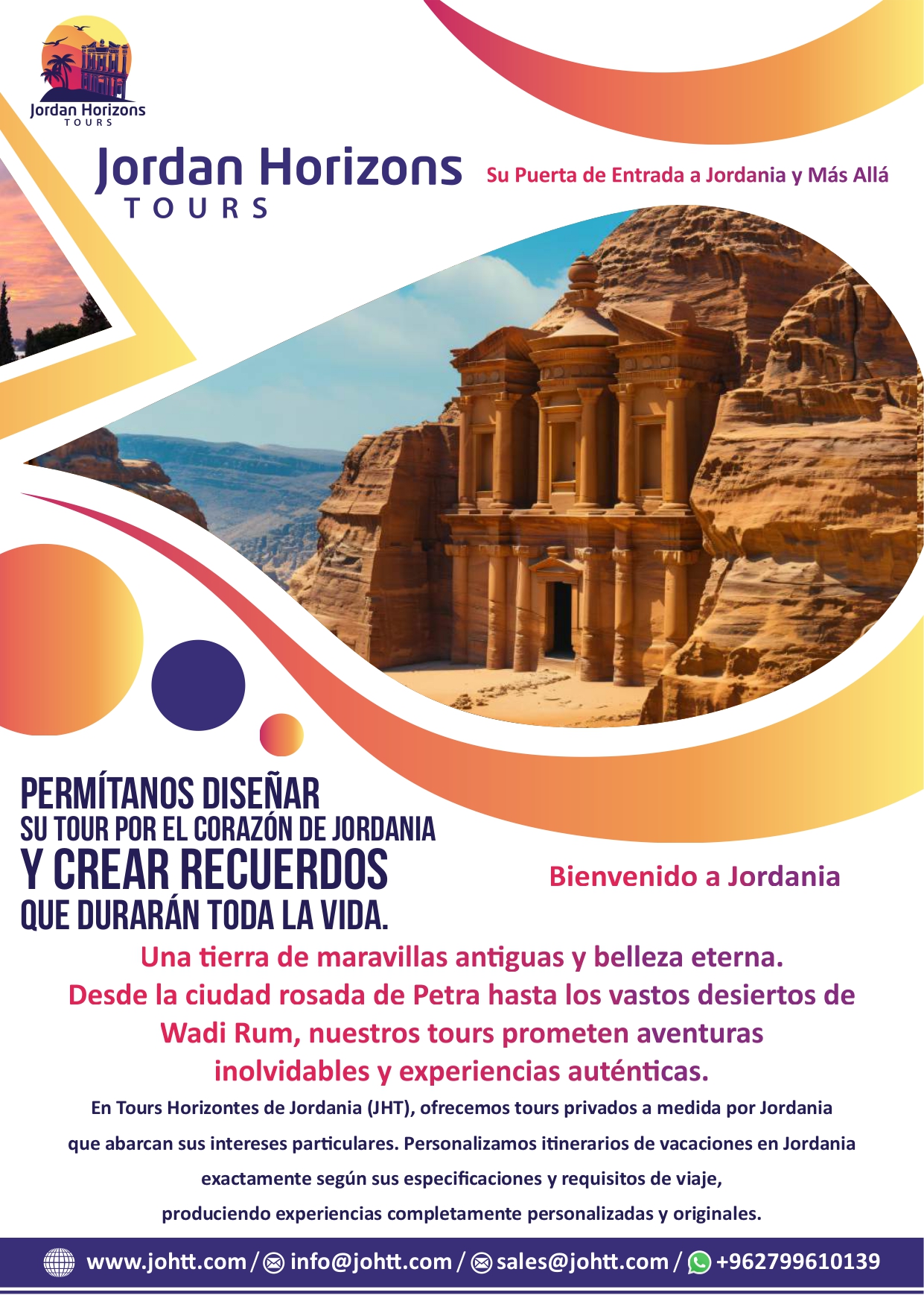 Paquetes de viaje a Jordania personalizados por nuestra agencia: tours clásicos, vacaciones familiares y viajes de aventura.